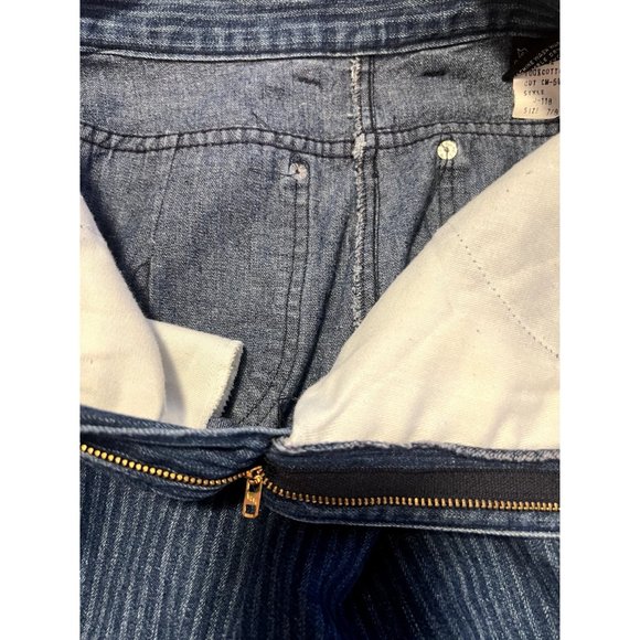 1980s Vintage Bon Jour Denim Pleated Front PinStripe Jeans - Picture 12 of 15